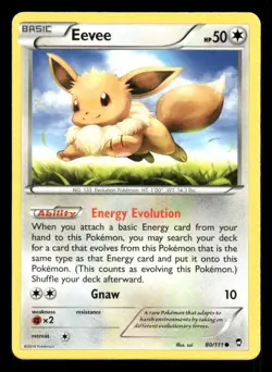 Eevee 80/111 C Furious Fists LP Pokemon - Image 1