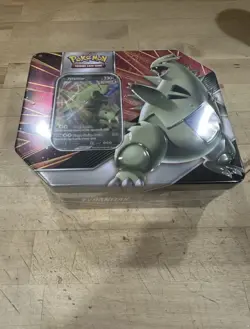 NEW Pokemon TCG Tyranitar V Strikers Tin Sealed Potential Evolving Skies inside - Image 1
