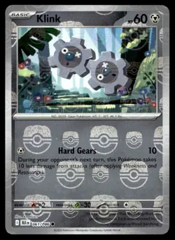 Klink (Master Ball Pattern) SV: Black Bolt Holo 061/086 Pokemon TCG - Image 1