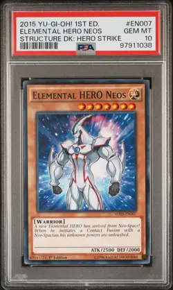 Yu-Gi-Oh! Elemental HERO Neos (SDHS-EN007) 1st Edition PSA 10 Population 1 - Image 1