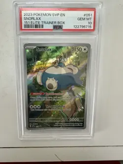 Pokemon Snorlax 51 Card 151 Promo PSA 10 Gem Mint - Image 1
