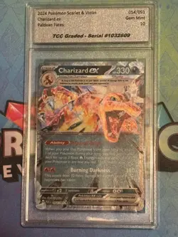 2024 Pokemon Paldean Fates Charizard EX 054/091 Graded Gem Mint 10 - Image 2
