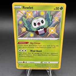 Rowlet - SV001/SV122 - Pokemon Shining Fates Sword Shield Shiny Rare Card - Image 1