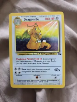 Pokemon Dragonite, 4/62, Rare Holo Card, Fossil Set, WOTC Card, 1999, NM / Mint - Image 1