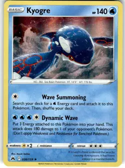 Kyogre - (Pixel Holo) Holo Rare Miscellaneous Cards & Products 036/159 LP - Image 1