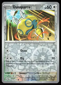 Dunsparce 079/131 Common Prismatic Evolutions Pokemon Reverse Holo Near Mint - Image 1