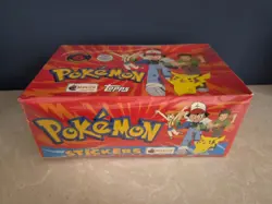 1999 topps merlin pokemon stickers box - Image 1