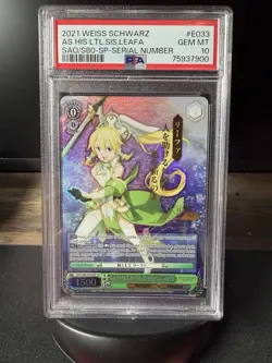 2021 Weiss Schwarz As His Little Sister, Leafa SAO sp serial Number 3/10 PSA 10 - Image 1