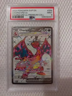 2023 Pokemon charizard ex 056 card graded psa mint 9 - Image 1