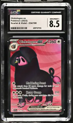 CGC Graded 8.5 NM/Mint+ Oinkologne ex 234/198 Scarlet & Violet Pokemon Card - Image 1