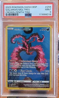 2023 POKEMON TCG GALARIAN MOLTRES SWSH284 PROMO HOLO CARD SWORD & SHIELD PSA 9 - Image 1