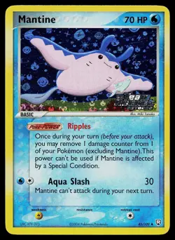 Pokemon Card - Mantine Team Rocket Returns 45/109 Reverse Holo Stamped - Image 1