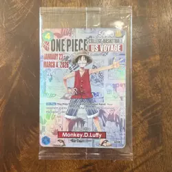 Monkey D. Luffy P-055 One Piece College Basketball US Voyage Promo Card Sealed - Image 1
