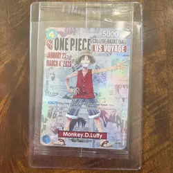 Monkey D. Luffy P-055 One Piece College Basketball US Voyage Promo Card Sealed - Image 4