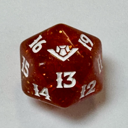 Magic the Gathering Thunder Junction large d20 spindown life orange die/dice - Image 1