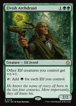 Elvish Archdruid Foil Foundations 219 NM MTG - Image 1