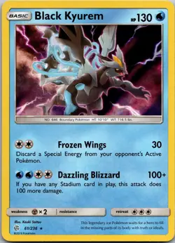 Black Kyurem 61/236 Holo Rare Cosmic Eclipse Pokemon Holo Near Mint - Image 1