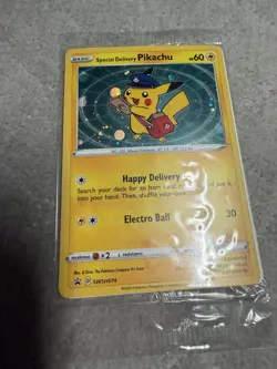 Pokemon Sealed Special Delivery Pikachu SWSH074 Pokemon Center Promo Holo - Image 1