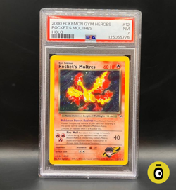 POKEMON - ROCKET'S MOLTRES HOLO RARE 12/132 - Gym Heroes - ENG - COND NM - PSA 7 - Image 1