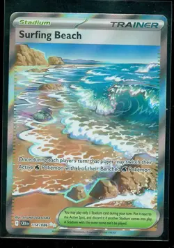 Pokemon SURFING BEACH 114/086 - Chaos Rising - RARE FULL ART - MINT - Image 1