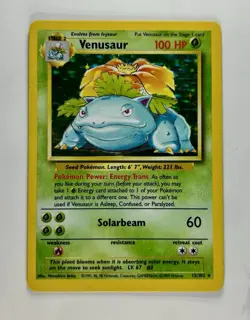 Venusaur 1999 Pokemon Game Base Set Unlimited Holo #15/102 * Light Play - Image 1