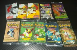 Vintage Pokemon TCG Base Set Jungle Fossil sandstorm And Naruto EMPTY Boosters - Image 1