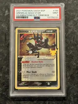 2021 POKEMON SWSH BLACK STAR PROMO #144 GRENINJA-GOLD STAR PSA 9 - Image 1