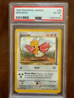 1999 Pokemon #62 Spearow PSA 6 Ex-MT - Image 1
