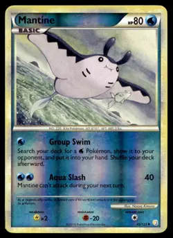 Mantine HeartGold SoulSilver Reverse Holo Uncommon 45/123 2010 Pokemon TCG - Image 1