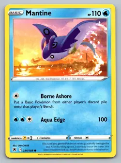 Pokemon TCG SWSH10: Astral Radiance Mantine 034/189 - Image 1