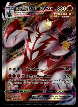 POKEMON SINGLE STRIKE URSHIFU VMAX BATTLE STYLES 086/163 HOLO VMAX RARE NM/M - Image 1