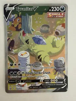 Pokemon Tyranitar V 155/163 Swsh05 Battle Styles Alt Full Art Holo UR ENG - Image 2