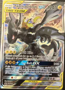 Pokemon TCG Pikachu & Zekrom GX SM168 SM Promo Holo NM+ - Image 2