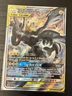 Pokemon TCG Pikachu & Zekrom GX SM168 SM Promo Holo NM+ - Image 5