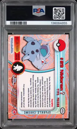 2000 TOPPS CHROME POKEMON T.V. SPARKLE #29 NIDORAN PSA 9 - Image 2