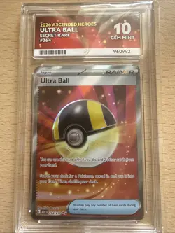 Pokemon TCG Ultra Ball 264/217 Ace 10 GEM Mint - Image 1