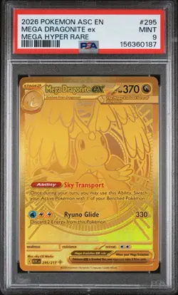 Pokemon TCG Mega Dragonite Ex 295/217 Ascended Heroes Holo PSA 9 MHR 2026 EN - Image 1
