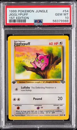 1999 POKEMON JUNGLE 1ST EDITION #54 JIGGLYPUFF PSA 10 - Image 1