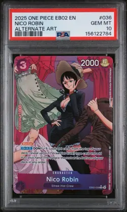 2025 PSA 10 ONE PIECE EB02 ANIME 25TH COLLECTION- | ALTERNATE ART NICO ROBIN 036 - Image 1