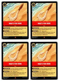 #132 Maui's Fish Hook - Rare - Ruby PLAYSET x4 2024 Lorcana Inklands 4x - Image 1