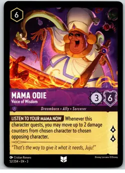 #52 Mama Odie - Voice of Wisdom Uncommon PLAYSET x4 2024 Lorcana Inklands 4x - Image 2