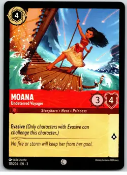 #117 Moana - Undeterred Voyager - Common PLAYSET x4 2024 Lorcana Inklands 4x - Image 2