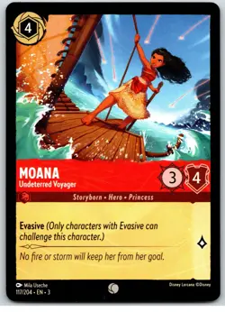 #117 Moana - Undeterred Voyager - Common PLAYSET x4 2024 Lorcana Inklands 4x - Image 4