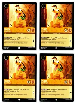 #18 Pluto - Friendly Pooch Uncommon Amber PLAYSET x4 2024 Lorcana Inklands 4x - Image 1