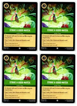 #96 Strike a Good Match - Common - Emerald PLAYSET x4 2024 Lorcana Inklands 4x - Image 1