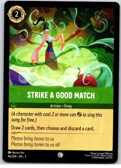 #96 Strike a Good Match - Common - Emerald PLAYSET x4 2024 Lorcana Inklands 4x - Image 2