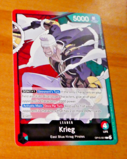 ONE PIECE ENGLISH CARD GAME CARTE CARTE KRIEG OP15-001 EN MINT 2026 - Image 1