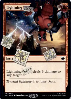 Lightning Bolt Deadpool Secret Lair Drop Series Magic: The Gathering NM - Image 1