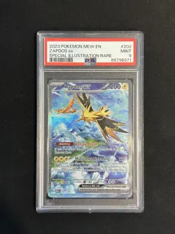 2023 POKEMON MEW EN-151 SPECIAL ILLUSTRATION RARE #202 ZAPDOS EX PSA 9 MINT - Image 1