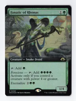 Fanatic of Rhonas Extended Art Foil Mythic MH3 Magic the Gathering Card NM - Image 1